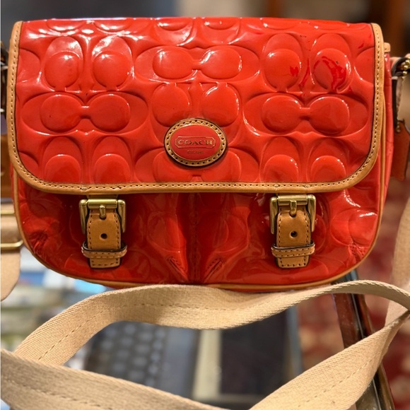 Coach Orange Embossed Crossbody Bag - Picture 10 of 10